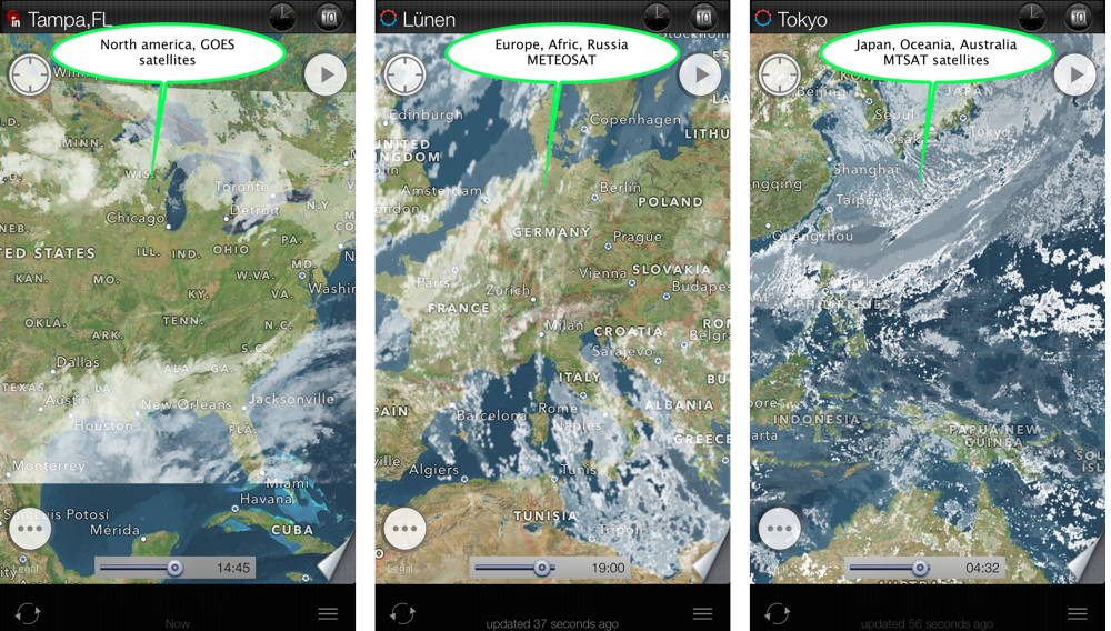 eWeather hd weather app iphone,ipad,ipod hi-def radar, satellite, weather alerts, earthquakes, beach water, sea surface - radarview