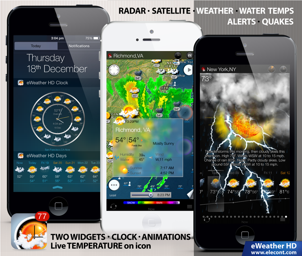 eWeather HD: weather app for iPhone and iPad user's manual (tutorial). Get  accurate, detailed 10-day weather app for your iPhone and iPad, play  animated high-definition weather radar, setup push weather notifications in