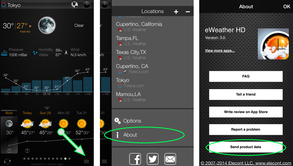 eWeather hd weather app iphone,ipad,ipod hi-def radar, satellite, weather alerts, earthquakes, beach water, sea surface - product_data