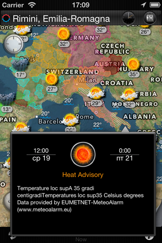 eWeather hd weather forecast iphone ipad ipod radar alerts. Receive weather alerts using PUSH in Notification center iPhone and iPad. Get hurricane,tornado, thunderstorm and other weather alerts for Europe.