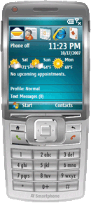 Elecont weather on Smartphone Home Screen (Windows Mobile 6 Standard). Click for more images.
