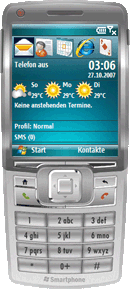 Die Wettervorhersage für den Communicator, PDA und Smartphone (Windows Mobile 6 Standard). Klicken Sie auf das Bild, um detaillierte Informationen zu erhalten.