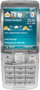Previsão Elecont no Ecrã Principal do Smartphone (Windows Mobile 6 Standard). Clique para ver mais imagens.