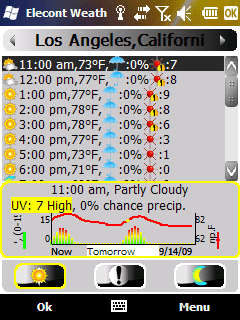 Windows
Mobile weather main menu