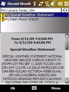 Windows
Mobile weather details, forecast