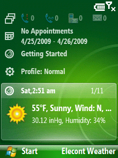 Elecont Weather inside the Sliding Panel